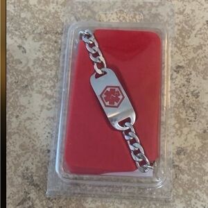 New! “Medline” Stainless Steel Unisex Emergency Alert Heart Patient Bracelet